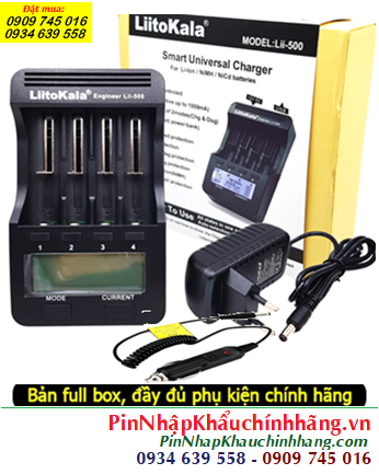 LiitoKala Lii-500 (FULL BOX Máy, Adaptor sạc, Sạc Ôtô) Máy sạc Pin Lithium và Đo Test Dung lượng-Nội trở Pin